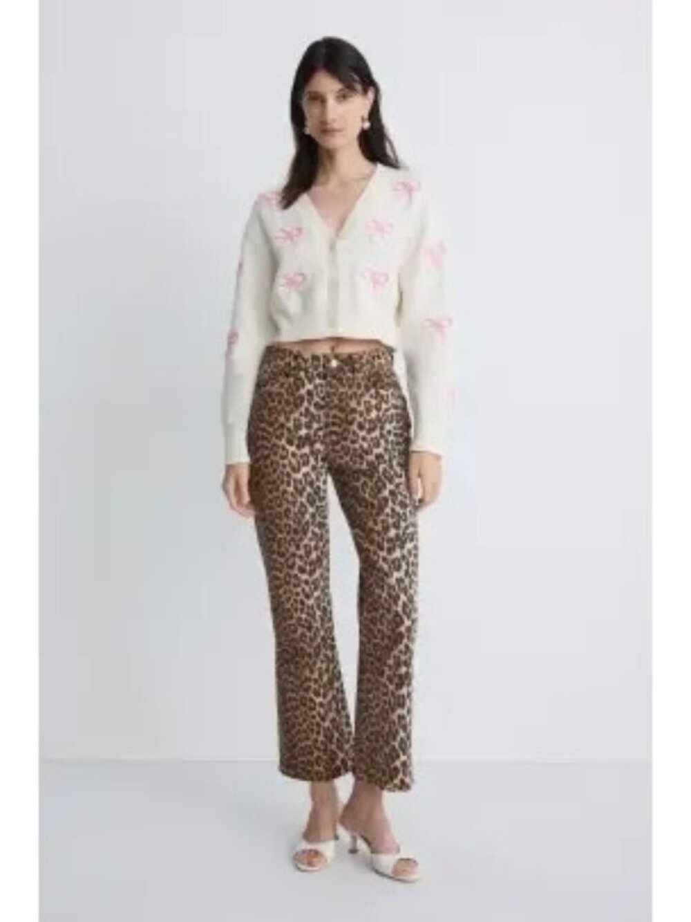 R-30. GANNI Print Denim Betzy Cropped Jeans